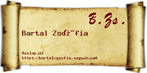 Bartal Zsófia névjegykártya