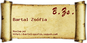 Bartal Zsófia névjegykártya